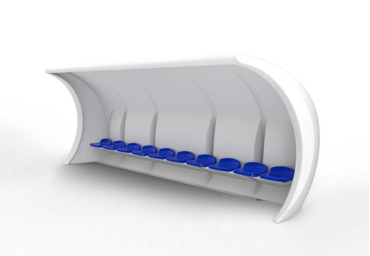 Abri de touche monobloc XL composite blanc 10 personnes