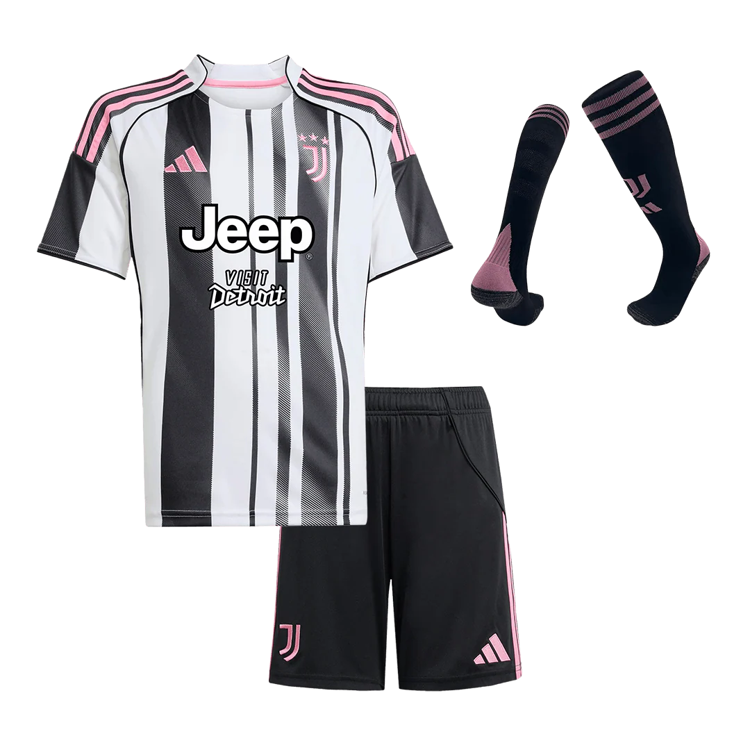 Juventus Domicile Maillot Kit 2025/26 Enfant Black&White